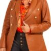 Sharon Collins The Young and the Restless Brown Leather Blazer