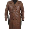Yellowstone Origin 1883 James Brown Leather Trench Coat