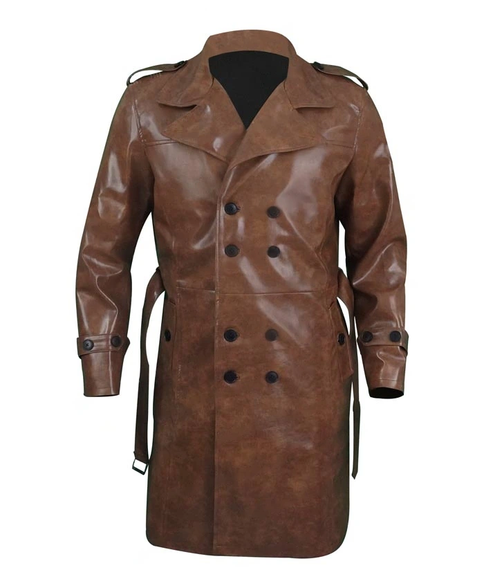 James Dutton 1883 Brown Leather Trench Coat - William Jacket