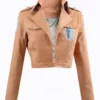 Attack On Titan Survey Corps Beige Brown Cropped Jacket