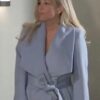 Carly Corinthos General Hospital Blue Wrap Long Trench Coat