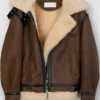 I Hate Suzie Billie Piper Brown Shearling Leather Jacket