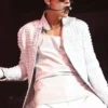 Justin Bieber 2013 Concert Believe Australia Sydney White Leather Jacket Sale
