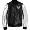 Justin Bieber Silver Sleeve Black Varsity Balmain Jacket