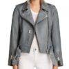 Nyla Harper The Rookie Grey Leather Jacket