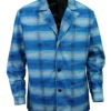 Yellowstone Moses Brings Plenty S04 Blue Wool Coat Front