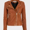 Mel Melody Bayani The Equalizer Brown Leather Jacket