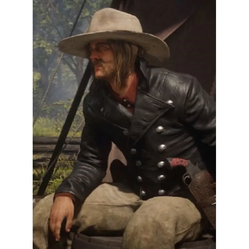 Micah Bell Red Dead Redemption 2 Black Leather Jacket - William Jacket