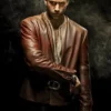 The Invisible Man Adrian Griffin Brown Real Leather Jacket