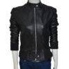 Vampire Diaries Elena Gilbert Bomber Black Leather Jacket