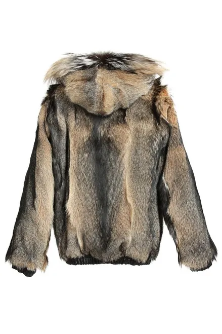 Fox Section Men's Fur Bomber Hooded Jacket