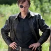 Governor The Walking Dead Black Leather Jacket