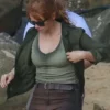 Jurassic World 3 Claire Dearing Notched Collar Green Jacket Front