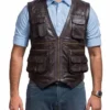 Jurassic World Chris Pratt Brown Leather Utility Vest