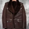 Mens Four Pockets Shearling Fur Sheepskin Leather Jacket