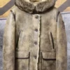 Mens Hooded Shearling Fur Parka Leather Jacket