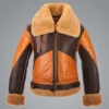 Mens RAF Two Tone Aviator Shearling Leather Jacket