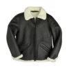 Philip Black Shearling Fur B6 Bomber Leather Jacket