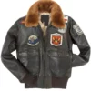 Top Gun Brown G-1 Bomber Genuine Leather Jacket