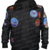 Top Gun G-1 Black Fur Collar Leather Bomber Jacket front