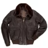 Jon Hamm Top Gun 2 A2 Aviator Leather Jacket Front