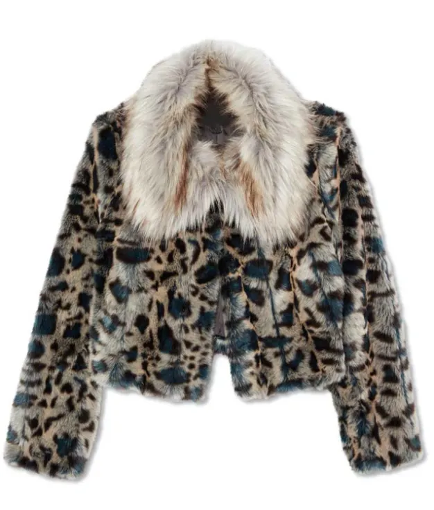 Waverly Wynonna Earp Leopard Grey Faux Fur Jacket - William Jacket