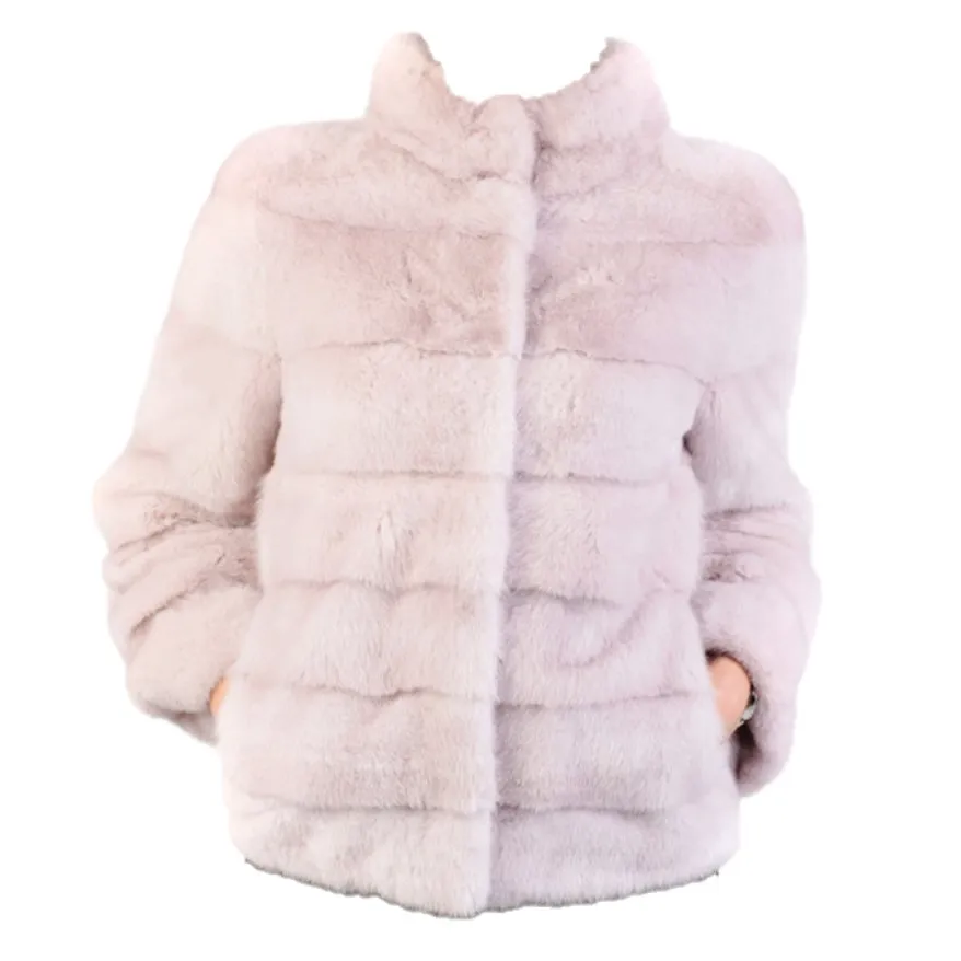 Womens Mink Fur Lavender Short Pink Jacket - William Jacket