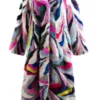Womens Mink Fur Full Length Multicolor Warm Soft Coat With Hood