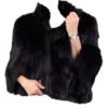 Womens Short Black Fox Fur Jacket