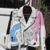 Lil Peep Never Say Die GBC Painted Leather Jacket