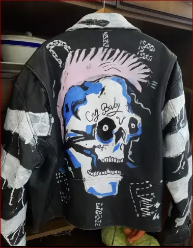Lil Peep Skull Never Say Die Biker Leather Jacket - William Jacket