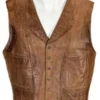 The Cowboys Wil Andersen Brown Leather Vest