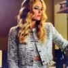 Emily In Paris S03 Camille Grey Cropped Tweed Jacket