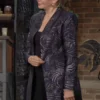 Gloria Abbott The Young and The Restless Metallic Feather Print Coat