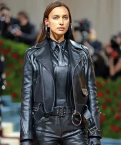 Irina Shayk Red Leather Coat - Celebs Movie Jackets