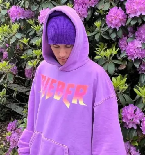 Justin Bieber Drew House Purple Fleece Hoodie - GLJ