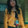 Melody Bayani The Equalizer S03 Faux Leather Yellow Jacket