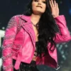 Paige WWE Saraya AEW Dynamite Pink Leather Jacket
