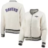 Anselma Baltimore Ravens Cream Sherpa Jacket
