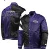 Baltimore Ravens Full-Snap Blue and Black Satin Jacket