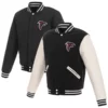 Bancroft Atlanta Falcons Black and White Reversible Varsity Jacket