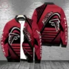 Barclay Atlanta Falcons Red Full Zip Bomber Jacket