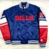 Barde NFL Buffalo Bills Satin Varsity Bomber Jacket