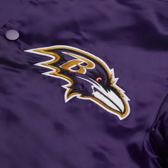 Starter Purple Baltimore Ravens Line Up Satin Full-snap Varsity