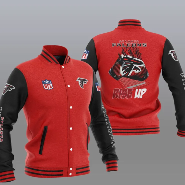 Barrett Atlanta Falcons Rise Up Red and Black Varsity Jacket