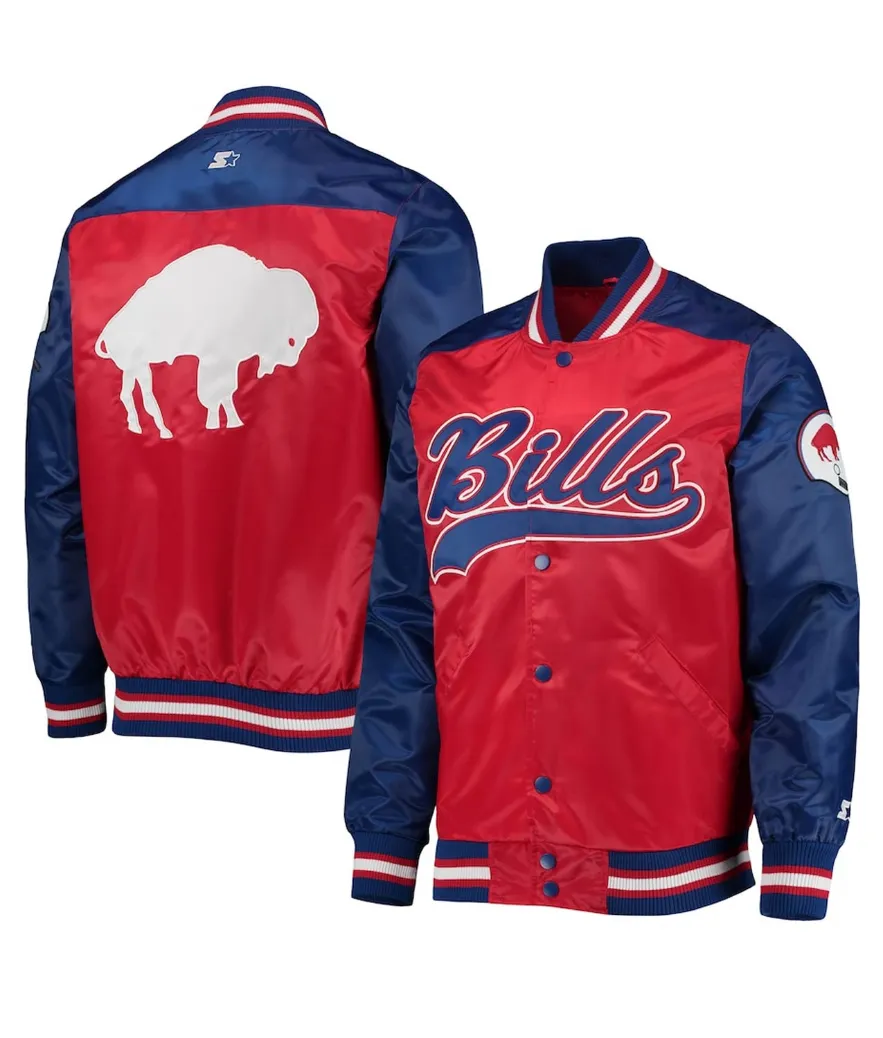 Beale Buffalo Bills Team Full-Snap Satin Varsity Jacket