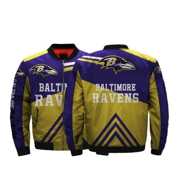 Benson NFL Baltimore Ravens Football 3D Bomber Jacket