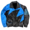 Carolina Panthers Brock Black And Blue Leather Jacket