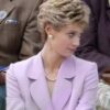 Elizabeth Debicki TV Series The Crown Season 5 Princess Diana Purple Coat