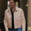 Emily in Paris S03 Gabriel Beige Leather Jacket